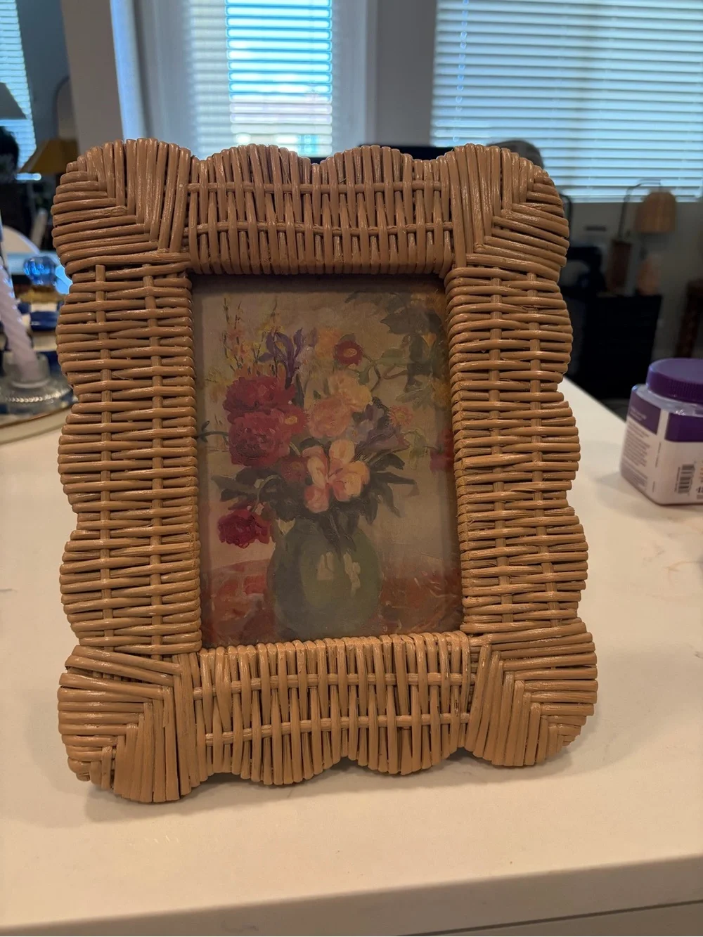 Wicker-Style Photo Frame – Tan Home Accent